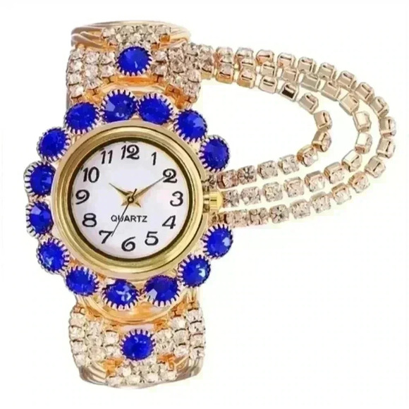 Quartz rhinestone bangle watch - Picture 3 of 5